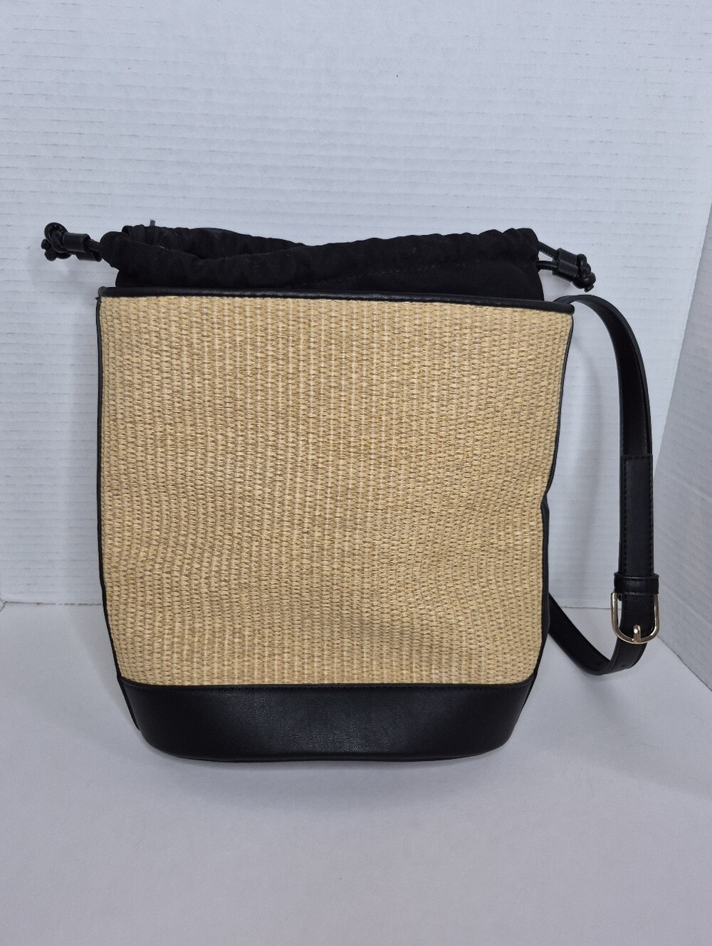 Mango Raffia Effect Medium Bucket Bag Excellent - Picture 6 of 13